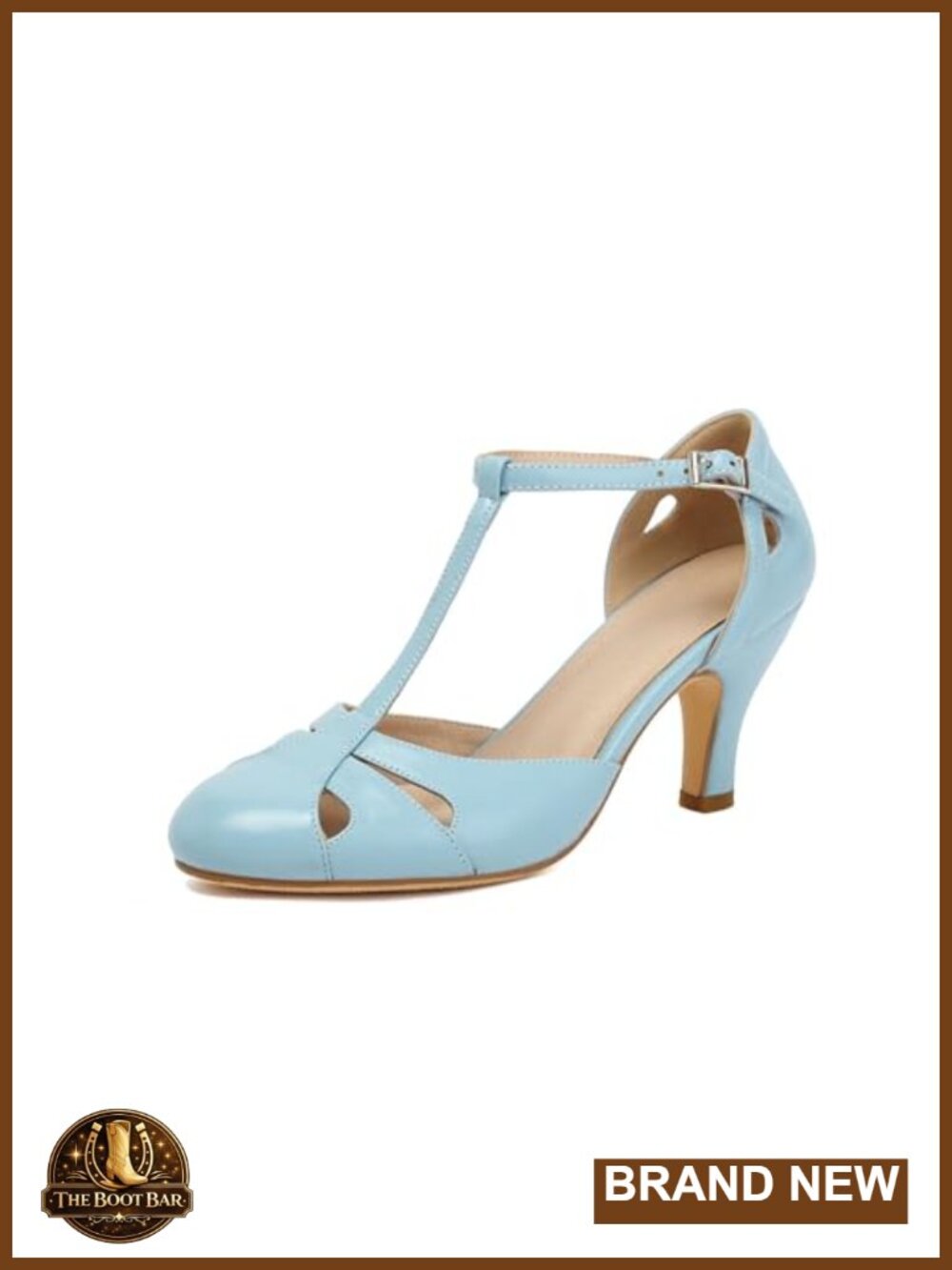 Mary Jane Heels Close Round Toe 1940s Vintage 1950s Retro T-Strap Pumps